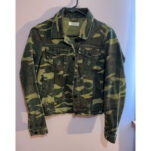 Camo Print Denim Jacket